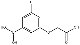 3-(CARBOXYMETHOXY)-5-FLUOROBENZENEBORONIC ACID 96 化学構造式