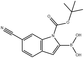 1-BOC-6-氰基吲哚-2-硼酸,913835-67-3,结构式