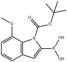 1-(TERT-BUTOXYCARBONYL)-7-METHOXY-1H-INDOL-2-YLBORONIC ACID Struktur
