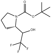(S)-tert-butyl 2-(2,2,2-trifluoro-1-hydroxyethyl)pyrrolidine-1-carboxylate Struktur