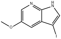 3-ヨード-5-メトキシ-1H-ピロロ[2,3-B]ピリジン 化学構造式