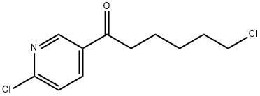2-クロロ-5-(6-クロロヘキサノイル)ピリジン 化学構造式
