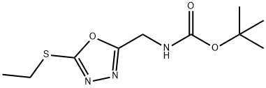 (5-Ethylsulfanyl-[1,3,4]oxadiazol-2-ylmethyl)carbamic acid tert-butyl ester Structure