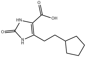 1,3-DIHYDRO-IMIDAZOL-2-ONE-5-CYCLOPENTYLETHYL-4-CARBOXYLIC ACID Struktur