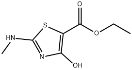 4-ヒドロキシ-2-メチルアミノチアゾール-5-カルボン酸エチル 化学構造式