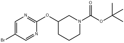3-(5-BROMOPYRIMIDIN-2-YLOXY)PIPERIDINE-1-CARBOXYLIC ACID TERT-BUTYL ESTER Structure