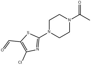 4-クロロ-2-(1-アセチル-4-ピペラジニル)-5-チアゾールカルボキシアルデヒド 化学構造式