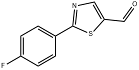 2-(4-フルオロフェニル)チアゾール-5-カルブアルデヒド 化学構造式