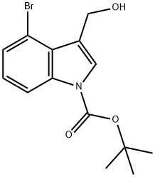 1-BOC-4-溴-3-羟基甲基吲哚 结构式