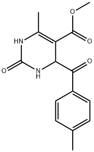 6-メチル-4-(4-メチルベンゾイル)-2-オキソ-1,2,3,4-テトラヒドロピリミジン-5-カルボン酸メチルエステル 化学構造式