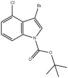 1-BOC-3-ブロモ-4-クロロインドール 化学構造式