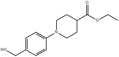 1-(4-HYDROXYMETHYLPHENYL)PIPERIDINE-4-CARBOXYLIC ACID ETHYL ESTER Structure