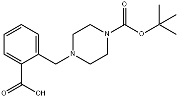 1-BOC-4-(2-カルボキシベンジル)ピペラジン 化学構造式
