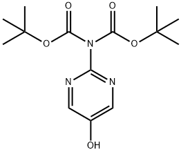 イミド二炭酸2-(5-ヒドロキシ-2-ピリミジニル)-1,3-ビス(1,1-ジメチルエチル)エステル 化学構造式