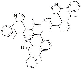 三[1-(2,6-二异丙基苯基)-2-苯基-1H-咪唑]合铱,914394-25-5,结构式