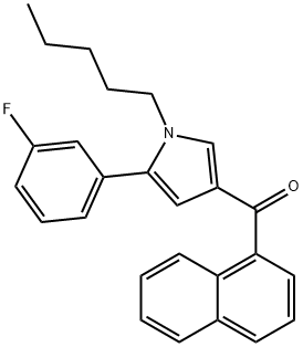 (5-(3-fluorophenyl)-1-pentyl-1H-pyrrol-3-yl)(naphthalen-1-yl)Methanone Struktur