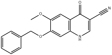 3-Quinolinecarbonitrile, 1,4-dihydro-6-Methoxy-4-oxo-7-(phenylMethoxy)- 化学構造式