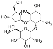 4-O-(2,6-Diamino-2,6-dideoxy-α-D-glucopyranosyl)-5-O-(β-D-ribofuranosyl)-3-amino-2,3-dideoxy-D-myo-inositol Struktur