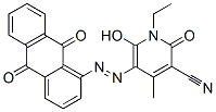 3-Pyridinecarbonitrile,  5-[(9,10-dihydro-9,10-dioxo-1-anthracenyl)azo]-1-ethyl-1,2-dihydro-6-hydroxy-4-methyl-2-oxo-  (9CI),914670-02-3,结构式