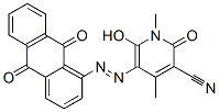 3-Pyridinecarbonitrile,  5-[(9,10-dihydro-9,10-dioxo-1-anthracenyl)azo]-1,2-dihydro-6-hydroxy-1,4-dimethyl-2-oxo-  (9CI) Structure