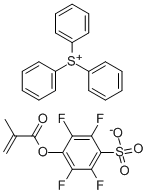 TRIPHENYLSULFONIUM 2,3,5,6-TETRAFLUORO-4-(METHACRYLOYLOXY)BENZENESULFONATE Struktur