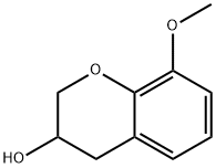 3,4-ジヒドロ-8-メトキシ-2H-1-ベンゾピラン-3-オール 化学構造式