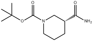 1-PIPERIDINECARBOXYLIC ACID, 3-(AMINOCARBONYL)-, 1,1-DIMETHYLETHYL ESTER, (3R)- Struktur