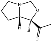 Ethanone, 1-(tetrahydro-1-methyl-1H,3H-pyrrolo[1,2-c]oxazol-1-yl)-, (1R-cis)- 化学構造式