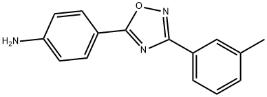 4-[3-(3-メチルフェニル)-1,2,4-オキサジアゾール-5-イル]アニリン 化学構造式