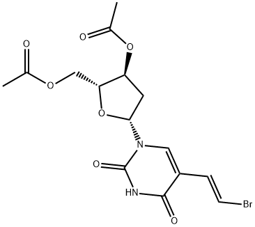 3',5'-di-O-acetyl-5-(2-bromovinyl)-2'-deoxyuridine Structure