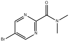 5-ブロモ-N,N-ジメチルピリミジン-2-カルボキサミド 化学構造式