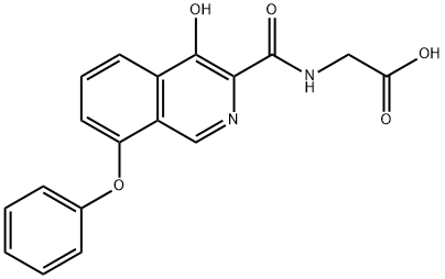 Glycine,  N-[(4-hydroxy-8-phenoxy-3-isoquinolinyl)carbonyl]- Struktur