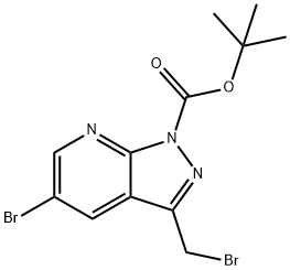 5-溴-3-(溴甲基)-1H-吡唑并[3,4-B]吡啶-1-羧酸叔丁酯, 916258-26-9, 结构式