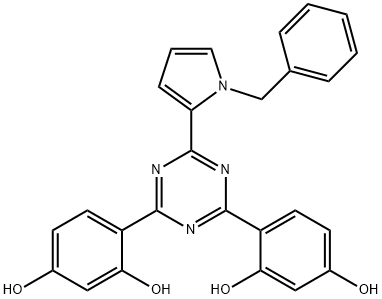 2-(1-苄基-1H-吡咯-2-基)-4,6-二(2,4-二羟基苯基)-1,3,5-三嗪, 916334-62-8, 结构式