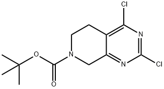 2,4-ジクロロ-5,6-ジヒドロピリド[3,4-D]ピリミジン-7(8H)-カルボン酸TERT-ブチル 化学構造式