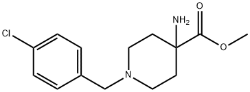 4-氨基-1-(4-氯苯基)哌啶-4-甲酸甲酯二盐酸盐, 916422-59-8, 结构式