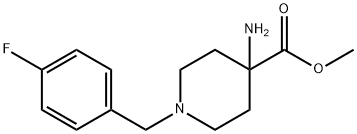 4-氨基-1-(4-氟苯基)哌啶-4-甲酸甲酯二盐酸盐,916422-84-9,结构式