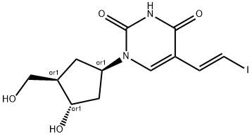 1-(3-hydroxy-4-(hydroxymethyl)cyclopentyl)-5-(2-iodovinyl)-2,4-(1H,3H)-pyrimidinedione 结构式
