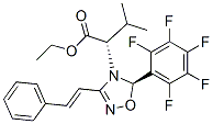 (S)-ETHYL 3-METHYL-2-((R)-5-(PERFLUOROPHENYL)-3-STYRYL-1,2,4-OXADIAZOL-4(5H)-YL)BUTANOATE 化学構造式