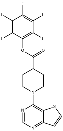 Pentafluorophenyl 1-thieno[3,2-d]pyrimidin-4-ylpiperidine-4-carboxylate Structure