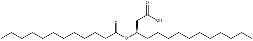 (R)-3-(十二烷酰氧基)十四烷酸,91681-56-0,结构式