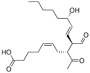 (5Z,8R,9R,10E,12S)-8-アセチル-12-ヒドロキシ-9-ホルミル-5,10-ヘプタデカジエン酸 化学構造式