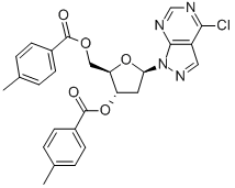 4-CHLORO-1-(3,5-DI-O-TOLUOYL-BETA-D-2-DEOXYRIBOFURANOSYL)PYRAZOLO[3,4-D]PYRIMIDINE 化学構造式