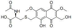 N-Acetyl-S-[[5,8-dihydro-1-hydroxy-7-(hydroxymethyl)-3,6-dimethoxy-5,8-dioxonaphthalen-2-yl]methyl]-L-cysteine Structure