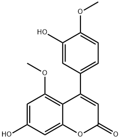 4-(3-Hydroxy-4-methoxyphenyl)-5-methoxy-7-hydroxy-2H-1-benzopyran-2-one Structure