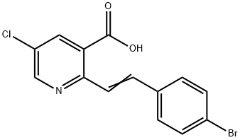 (E)-2-(4-BROMOSTYRYL)-5-CHLORONICOTINIC ACID 化学構造式