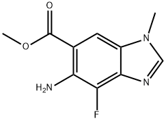 5-アミノ-4-フルオロ-1-メチル-1H-1,3-ベンゾジアゾール-6-カルボン酸メチル 化学構造式