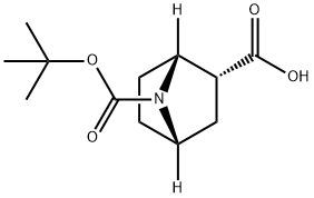 (1R,2R,4S)-7-[(tert-ブチルトキシ)カルボニル]-7-アザビシクロ[2.2.1]ヘプタン-2-カルボン酸 化学構造式