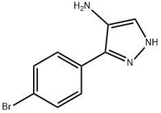 3-(4-ブロモフェニル)-1H-ピラゾール-4-アミン 化学構造式