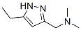 1H-Pyrazole-3-methanamine,  5-ethyl-N,N-dimethyl- Structure